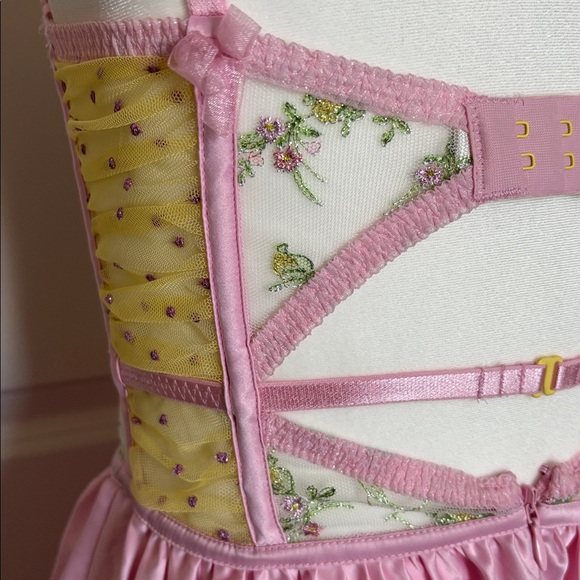 For Love & Lemons 💕 Camila slip dress size small pink and yellow corset dress - Picture 10 of 10